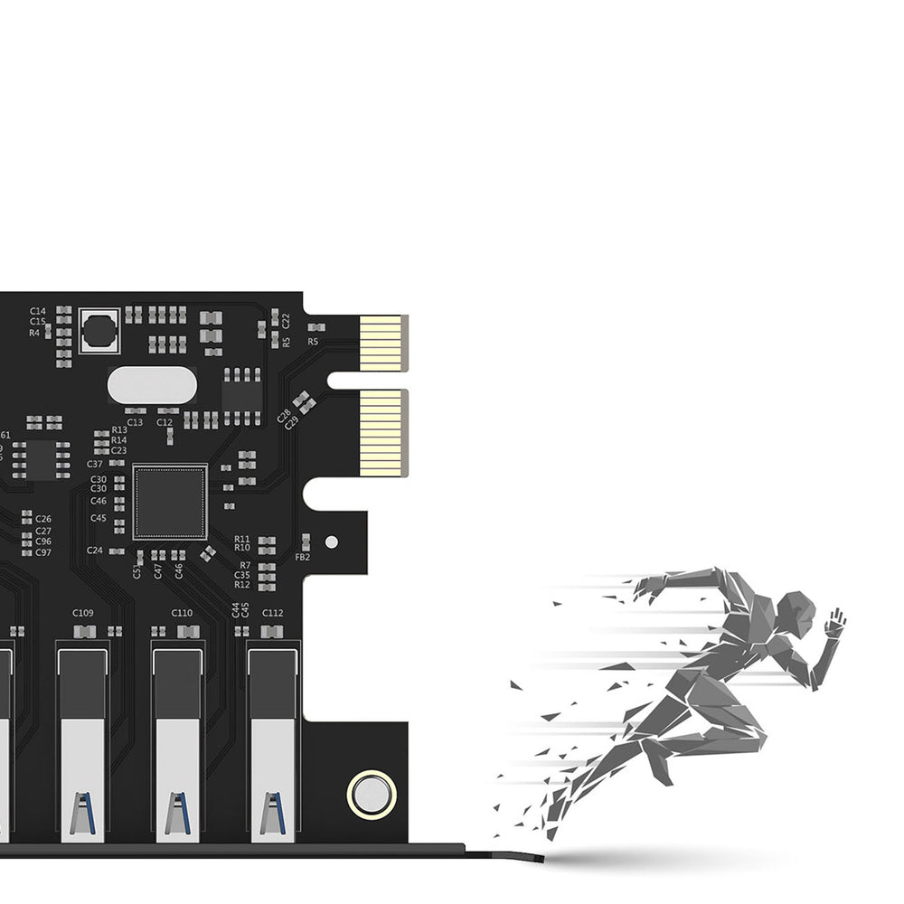 Orico PVU3 PCI-E 7x USB 3.0 Expansion Card for Desktop - Black