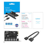 Orico PVU3 PCI-E 7x USB 3.0 Expansion Card for Desktop - Black