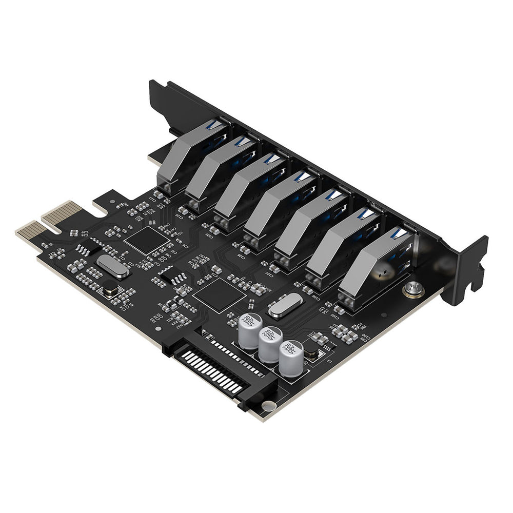 Orico PVU3 PCI-E 7x USB 3.0 Expansion Card for Desktop - Black