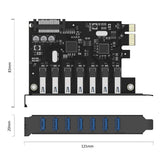 Orico PVU3 PCI-E 7x USB 3.0 Expansion Card for Desktop - Black