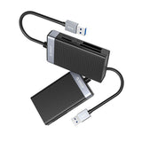 Orico CL4D-A3 USB-A 3.0 SD microSD CF MS 5 Gb/s Memory Card Reader - Black and Silver