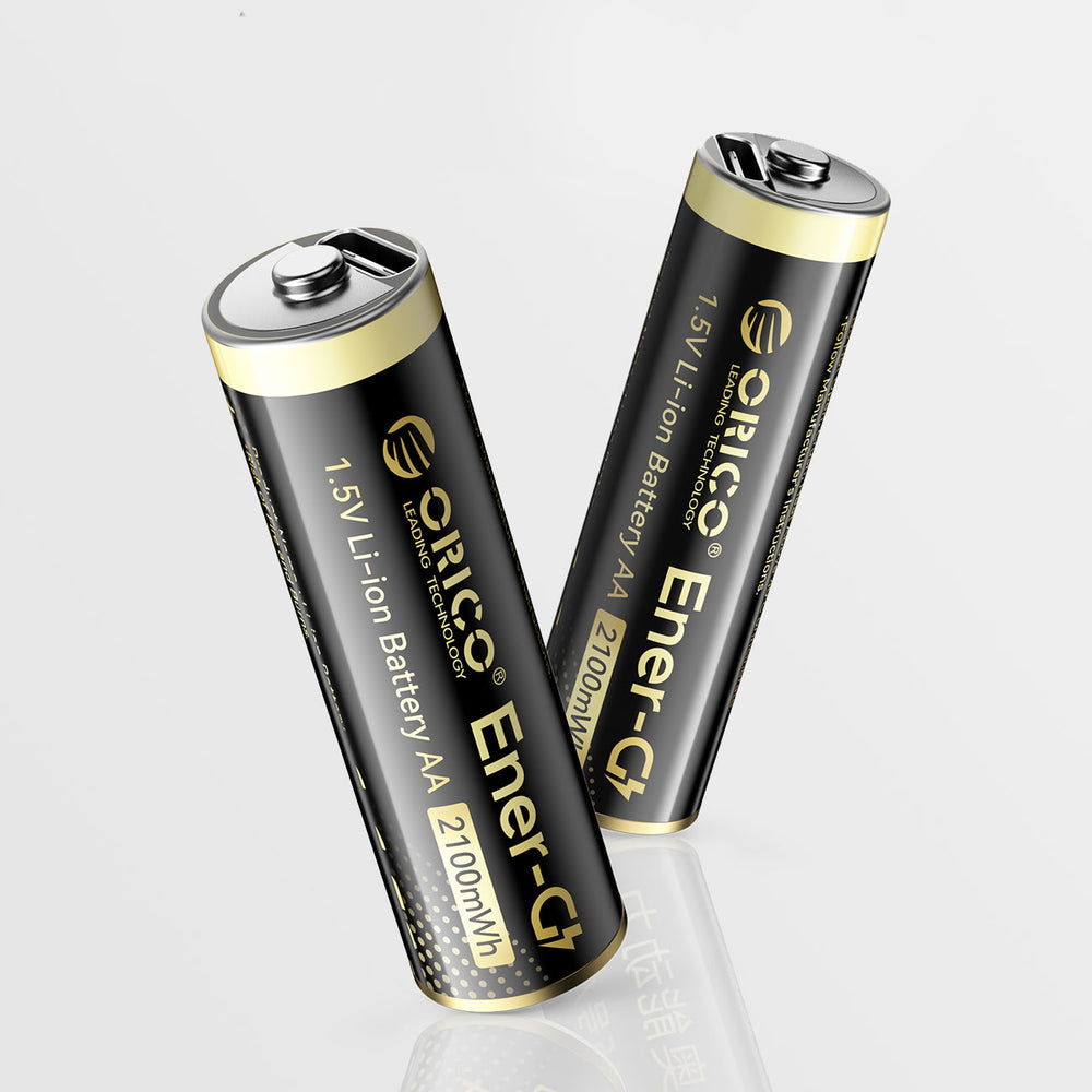 Orico Ener-G EG5C Lithium Battery 1.5V 2100mWh AA USB-C Rechargeable Battery with Charging Cable 4 pcs.