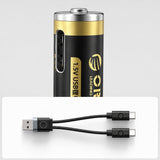 Orico Ener-G EG7C AAA Lithium Battery 1.5V 500mWh USB-C Rechargeable Battery with Charging Cable 2 pcs.