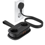 Orico APP 15.5W 5in1 Power Strip 2x AC + 2x USB-A + 1x USB-C - Black
