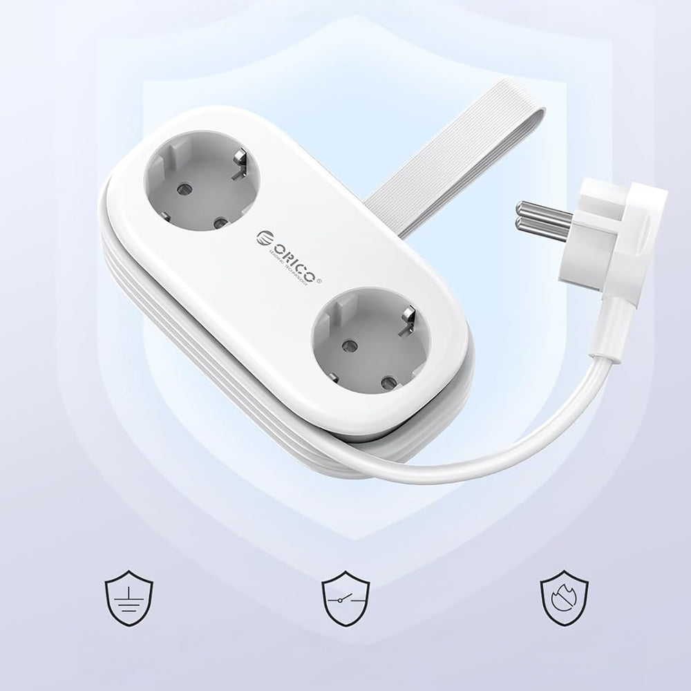 Orico APP 15.5W 5in1 Power Strip 2x AC + 2x USB-A + 1x USB-C - White