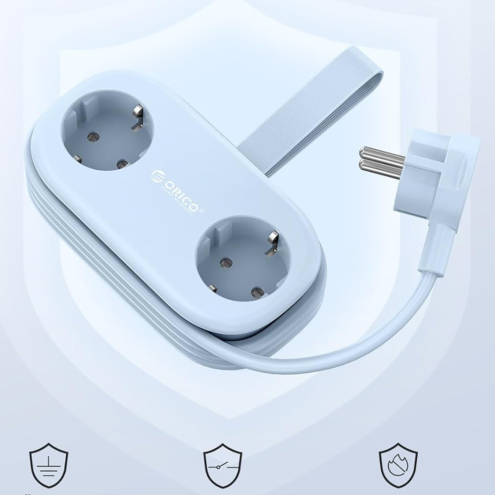 Orico AP3 20W GaN 5in1 Power Strip 2x AC + 2x USB-A + 1x USB-C - Blue