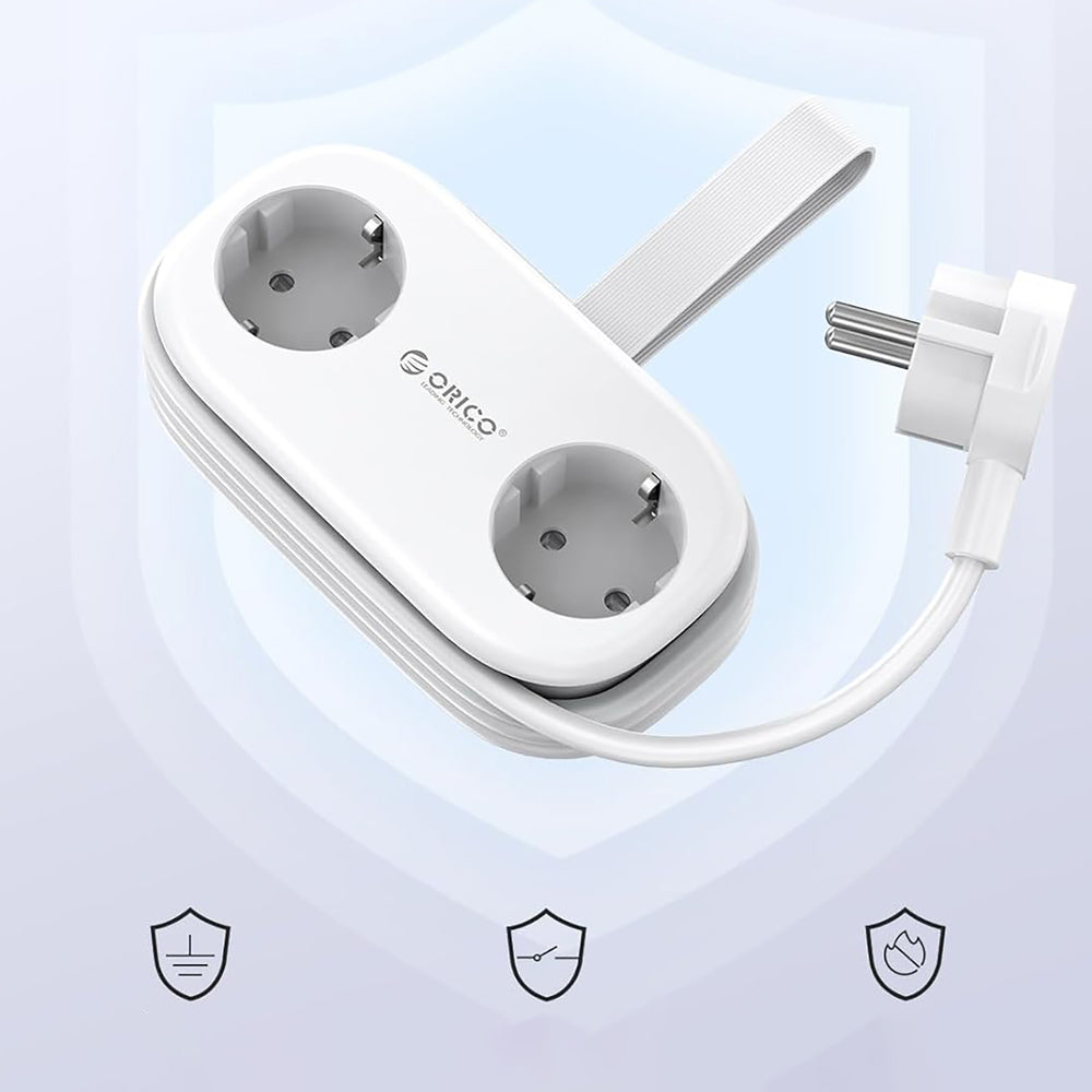 Orico AP3 20W GaN 5in1 Power Strip 2x AC + 2x USB-A + 1x USB-C - White