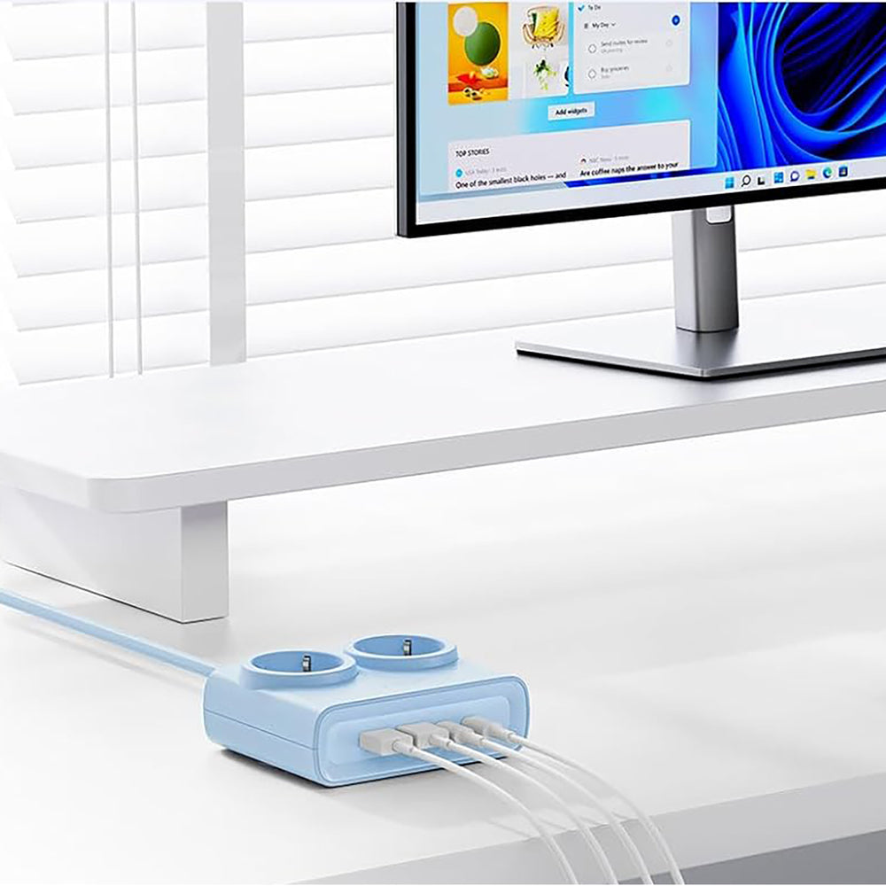 Orico PDC25 25W 6in1 Power Strip 2x AC + 2x USB-A + 2x USB-C - Blue