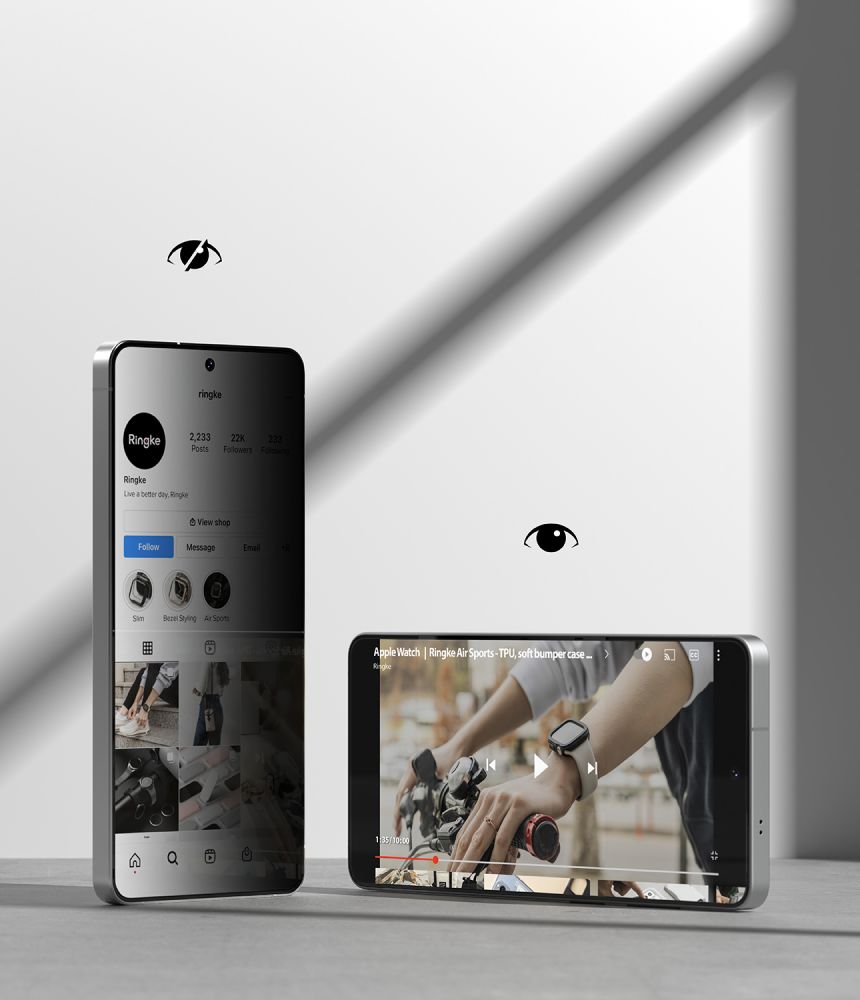 Ringke Easy Slide Privacy Temperet glas 2-pakke til Samsung Galaxy S26 Ultra