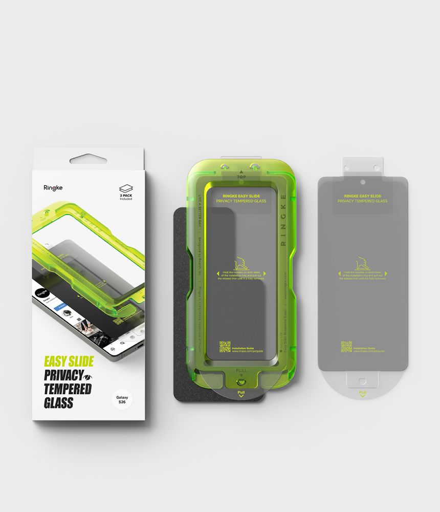 Ringke Easy Slide Privacy Temperet glas 2-pakke til Samsung Galaxy S26