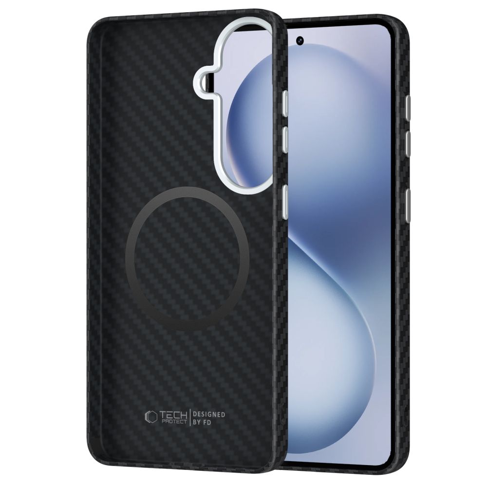 Tech-Protect Ion Carbon MagSafe Case til Samsung Galaxy S26 - sort og sølv