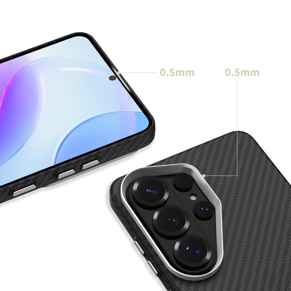 Tech-Protect Ion Carbon MagSafe Case til Samsung Galaxy S26 Ultra - sort og sølv