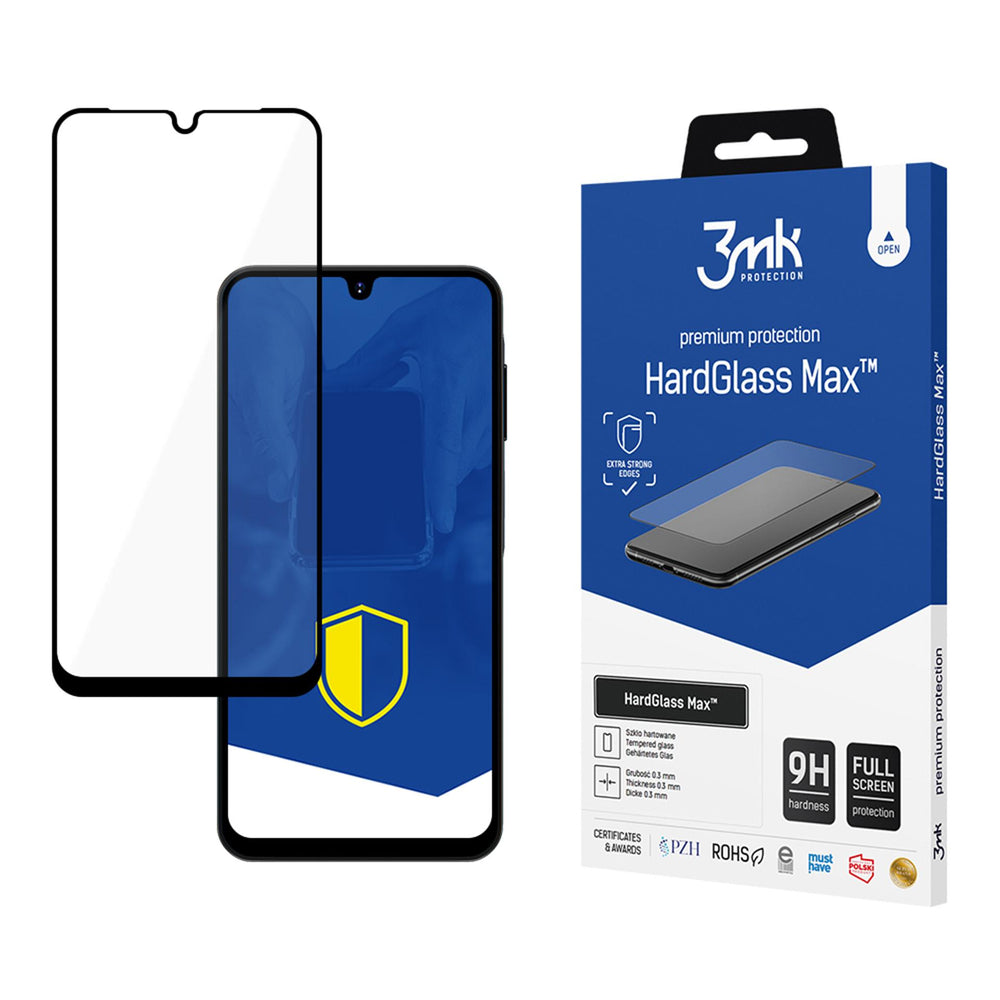 Forstærket fuldskærms hærdet glas 3mk HardGlass Max Black til Samsung Galaxy A16/A26/M16