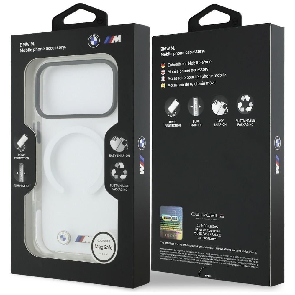 BMW M IML Shockproof Metal Logos MagSafe Case til iPhone 17 Pro Max - Gennemsigtig