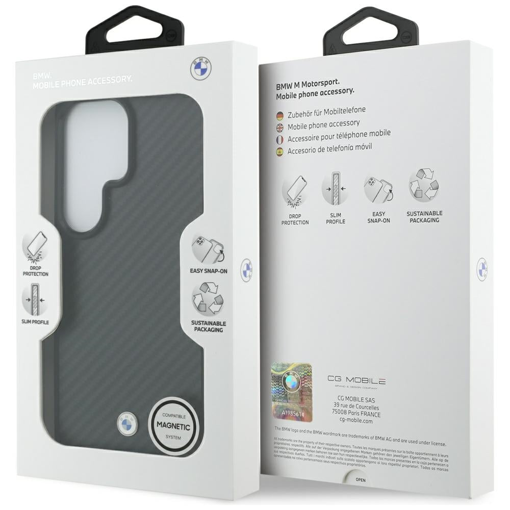 BMW Sign Magnetisk Carbon Fiber MagSafe Case til Samsung Galaxy S26 Ultra - sort