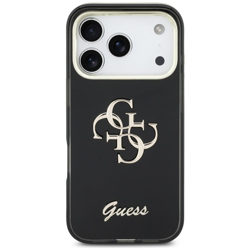 Guess IML 4G Script Metallæske til iPhone 17 Pro Max - sort