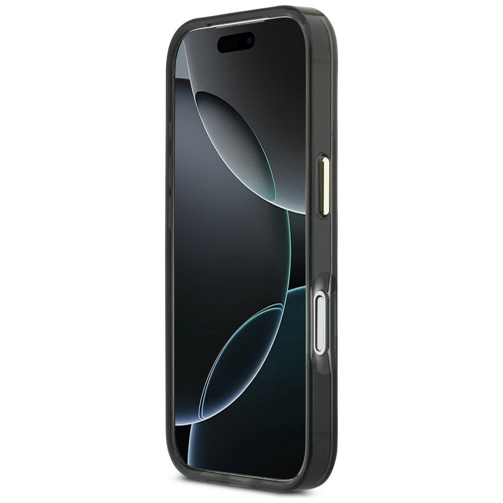 Guess IML 4G Script Metallæske til iPhone 17 Pro Max - sort