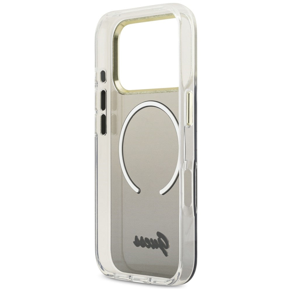 Guess IML Gradient Script Metal MagSafe Case til iPhone 17 Pro - sort