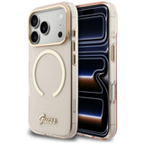 Guess IML Script Metal MagSafe Case til iPhone 17 Pro Max - Pink