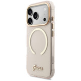 Guess IML Script Metal MagSafe Case til iPhone 17 Pro Max - Pink
