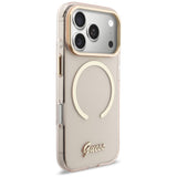 Guess IML Script Metal MagSafe Case til iPhone 17 Pro Max - Pink