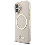 Guess IML Script Metal MagSafe Case til iPhone 17 - Pink