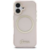 Guess IML Script Metal MagSafe Case til iPhone 17 - Pink