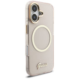 Guess IML Script Metal MagSafe Case til iPhone 17 - Pink