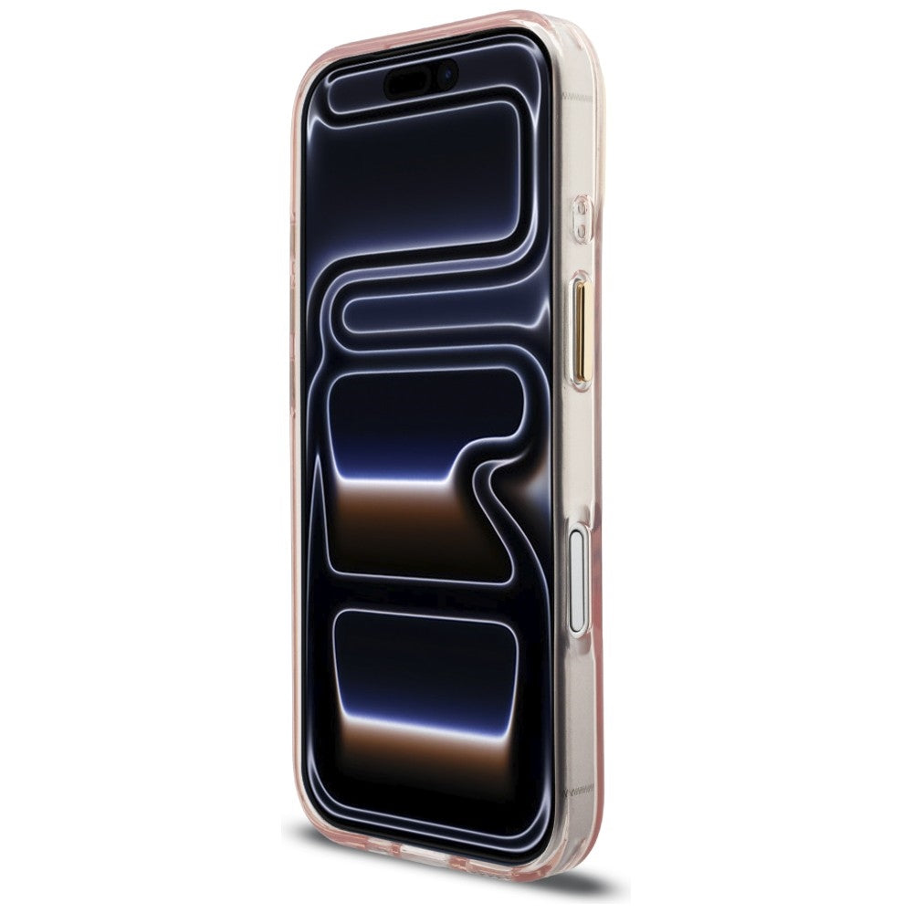 Guess IML Script Metal MagSafe Case til iPhone 17 - Pink
