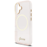 Guess IML Script Metal MagSafe Case til iPhone 17 - Pink