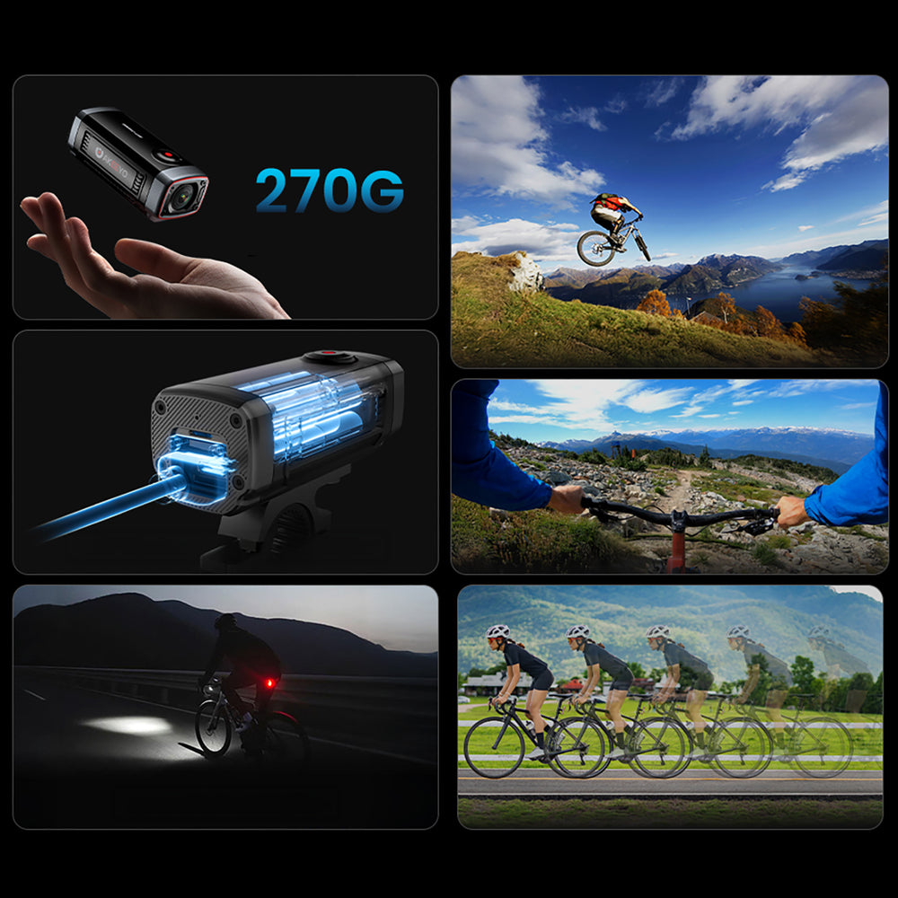 AKEEYO 710 Lite sports camera video recorder for bicycle handlebars - black