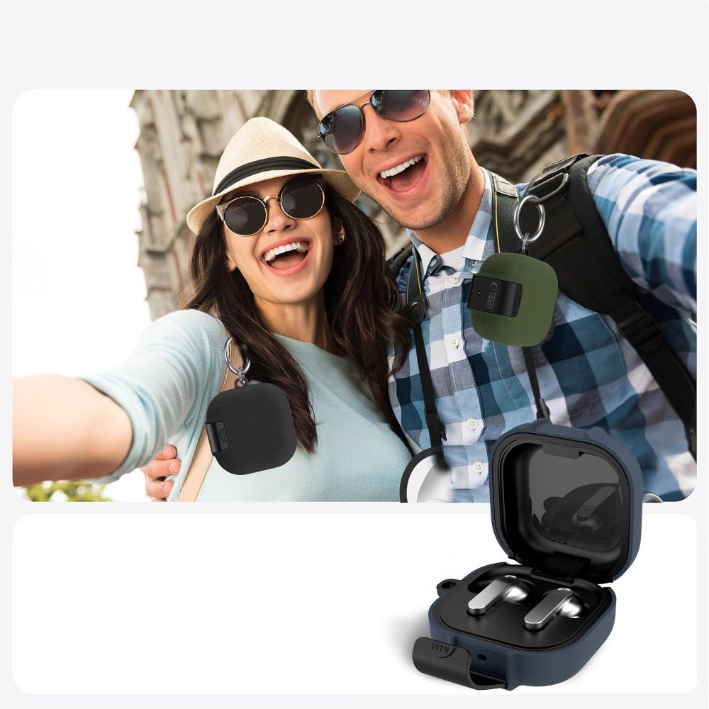 Tech-Protect Slim Hook Case til Samsung Galaxy Buds 4 / 4 Pro - sort
