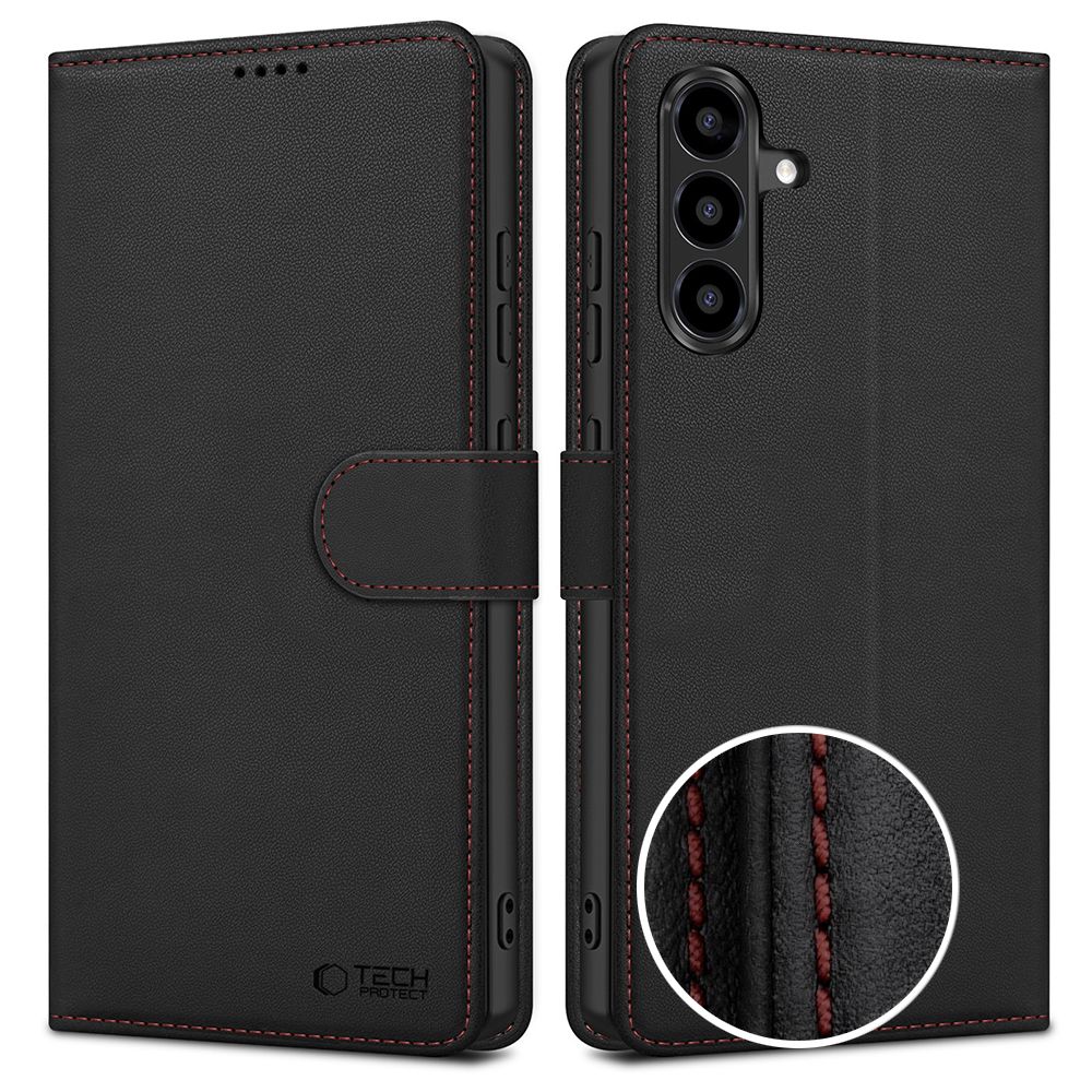 Tech-Protect Wallet Case til Samsung Galaxy A57 5G - sort og rød