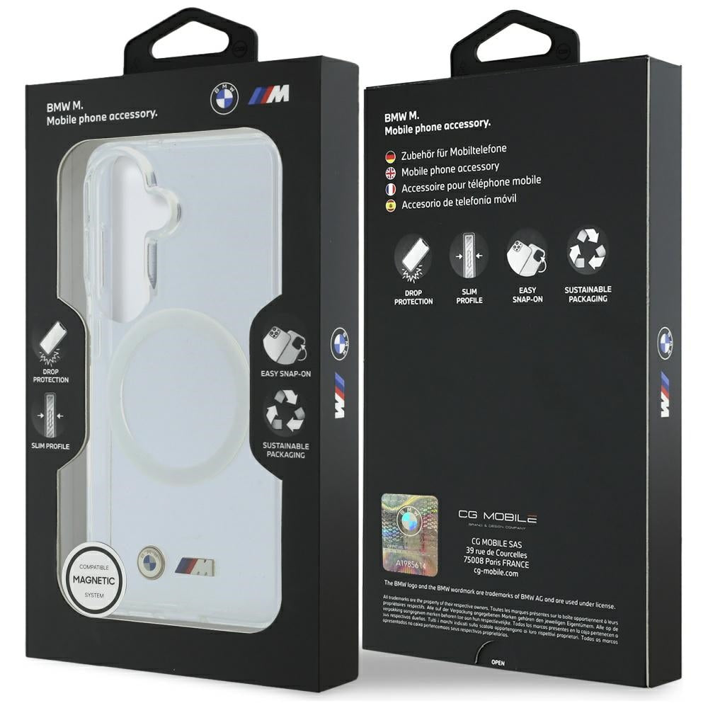 BMW IML slagsikret metal logo MagSafe Case til Samsung Galaxy S26 - Transparent