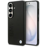 BMW læder Hot Stamp MagSafe Case til Samsung Galaxy S26 - sort