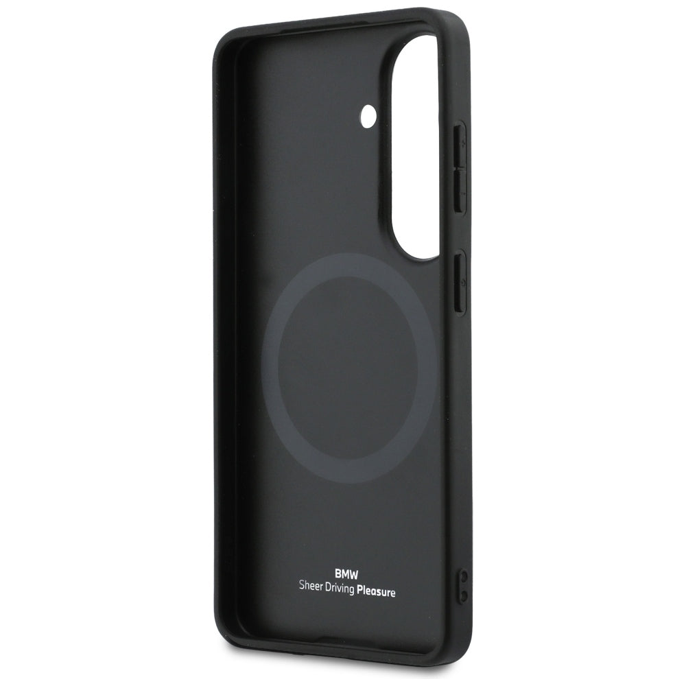 BMW læder Hot Stamp MagSafe Case til Samsung Galaxy S26 - sort