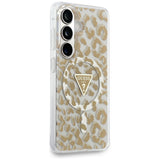 Guess IML Leopard Print Triangle MagSafe Case til Samsung Galaxy S26 - Brunt