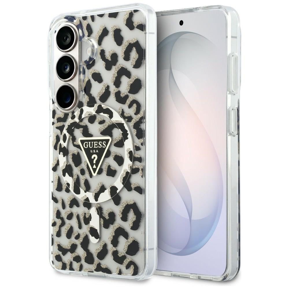 Guess IML Leopard Print Triangle MagSafe Case til Samsung Galaxy S26 - sort