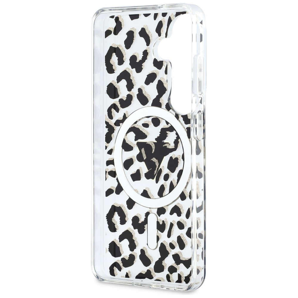 Guess IML Leopard Print Triangle MagSafe Case til Samsung Galaxy S26 - sort