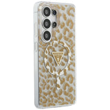 Guess IML Leopard Print Triangle MagSafe Case til Samsung Galaxy S26 Ultra - Brunt