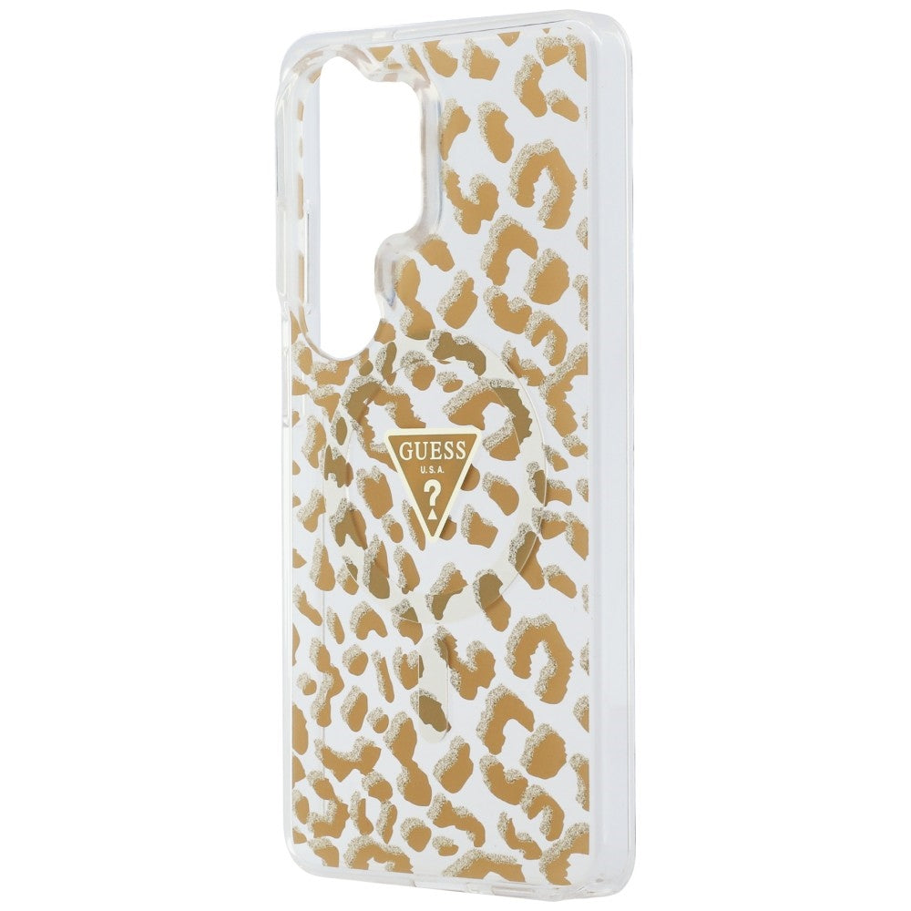 Guess IML Leopard Print Triangle MagSafe Case til Samsung Galaxy S26 Ultra - Brunt