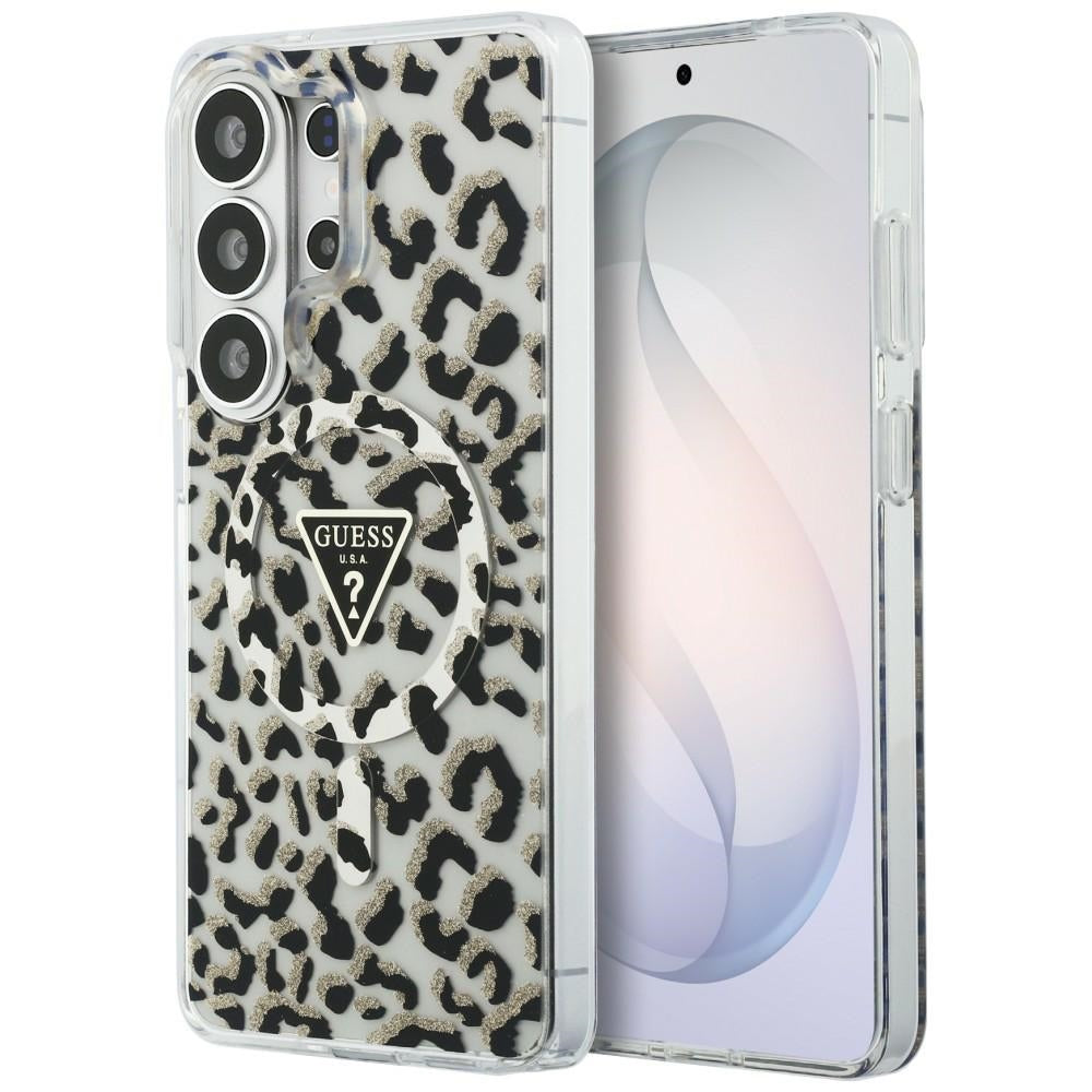Guess IML Leopard Print Triangle MagSafe Case til Samsung Galaxy S26 Ultra - sort