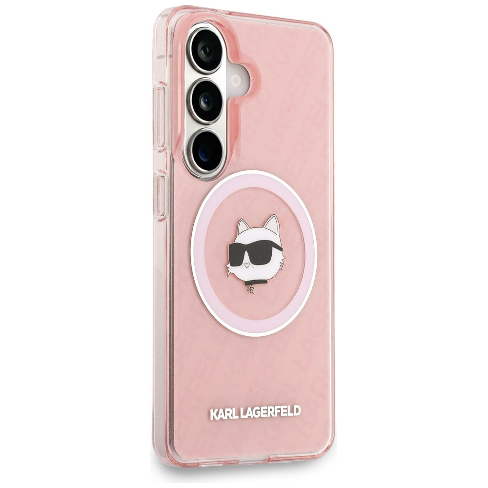Karl Lagerfeld IML Gentaget Choupette MagSafe Case til Samsung Galaxy S26 Plus - Pink