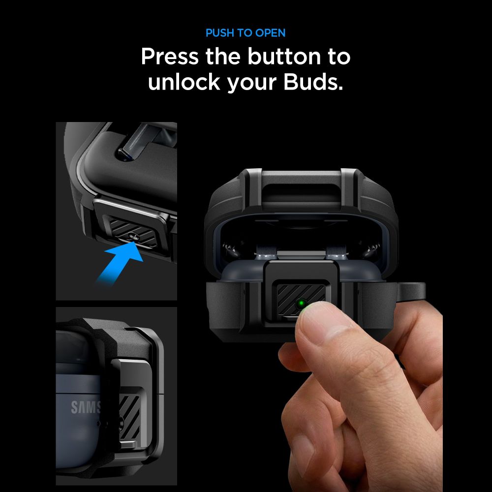 Spigen Lock Fit Case til Samsung Galaxy Buds 4 / 4 Pro - Matte Black