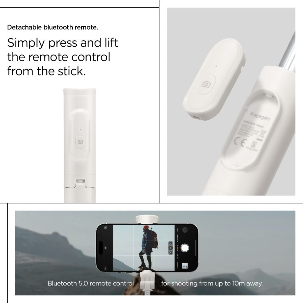 Spigen S541 W Bluetooth Selfie Stick Stativ Dune Beige
