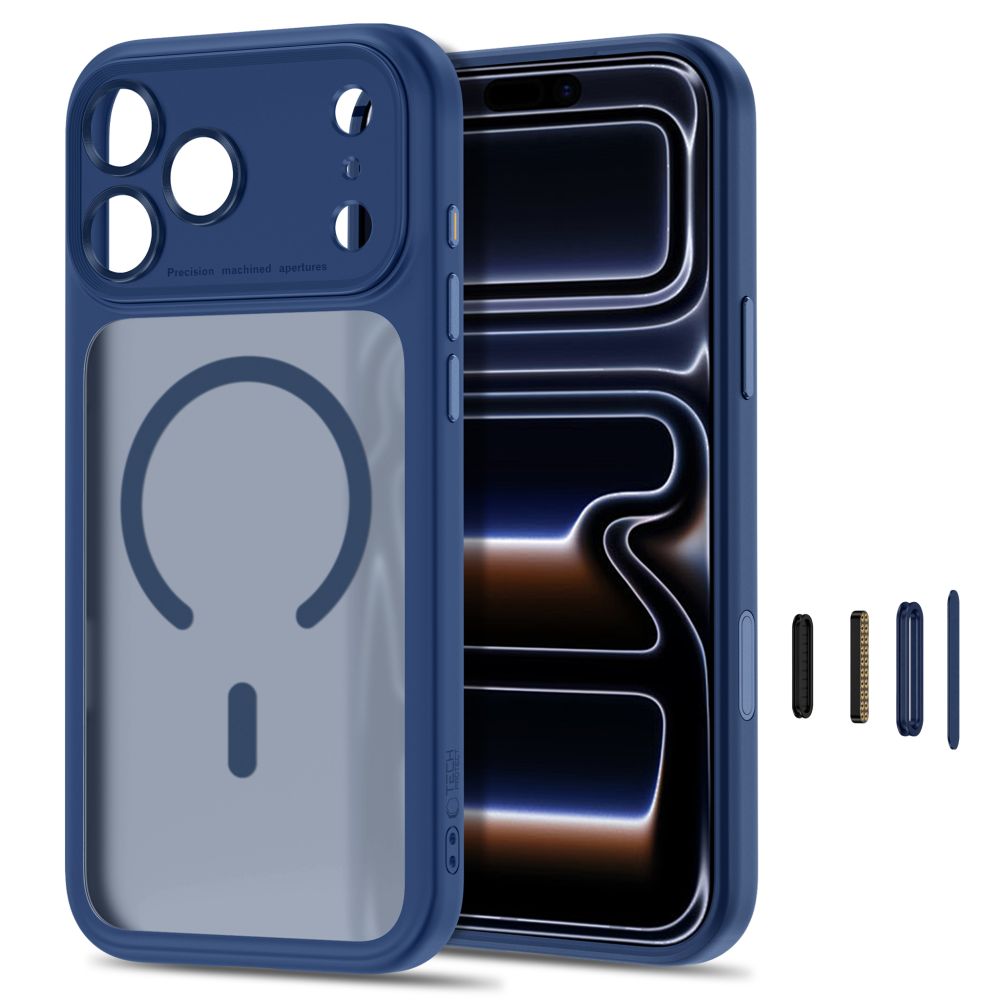 Tech Protect Magpeak Magsafe Cc Iphone 17 Pro Max / 18 Pro Max Mat Dyb Blå