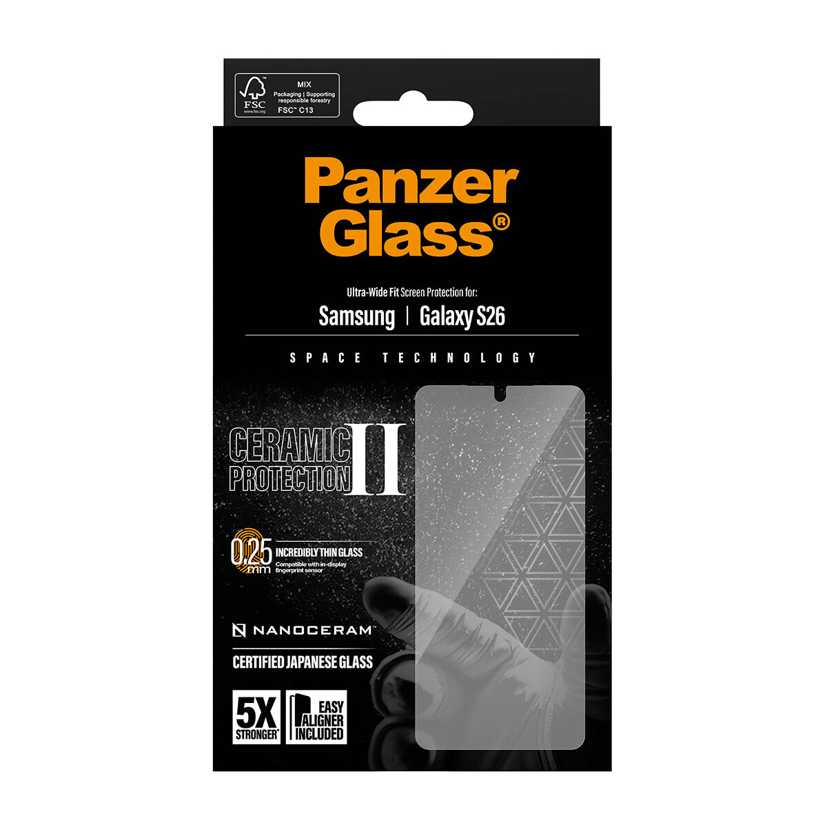 PanzerGlass ® Ceramic Skærmbeskyttelse Samsung Galaxy S26 | Ultra-Wide Fit m. EasyAligner
