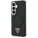 Guess Embossed Ring Triangle Logo MagSafe-kasse til Samsung Galaxy S26 - sort