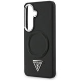 Guess Embossed Ring Triangle Logo MagSafe-kasse til Samsung Galaxy S26 - sort