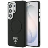 Guess Embossed Ring Triangle Logo MagSafe Case til Samsung Galaxy S26 Ultra - sort